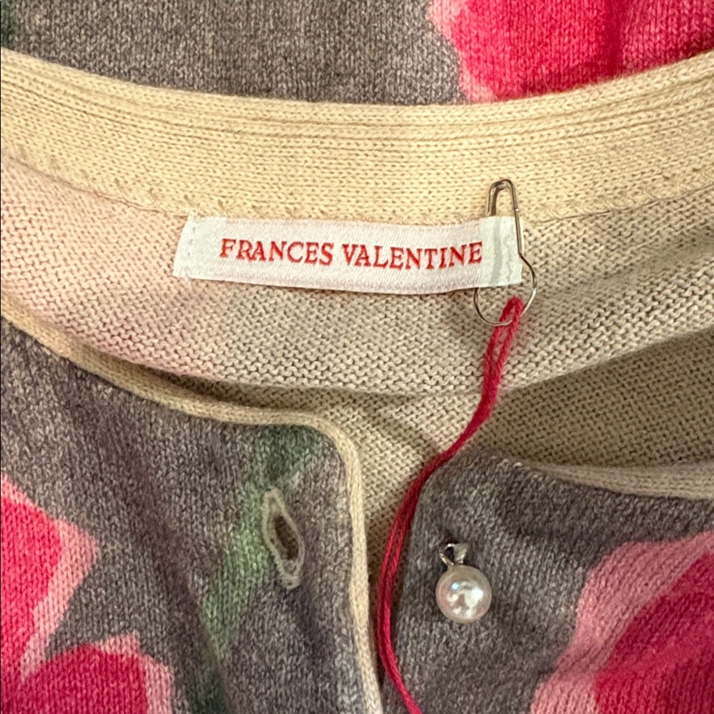 Frances Valentine Grey/Pink Darling Cardigan Dutch Tulip size M - Picture 5 of 6
